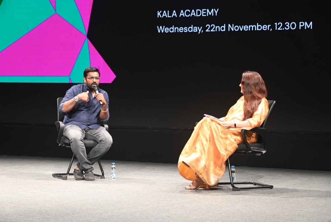 In-Conversation session with Vijay Sethupathi and Kushboo Sundar at IFFI 54, Goa